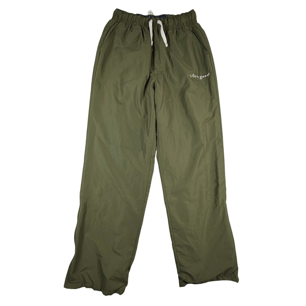 Life‎ is Good Mens Size Medium Olive Green Windbreaker Pants Elastic Waist